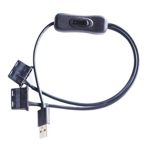 Richeyty USB 5 V auf Dual 4PIN Molex Lüfteradapterkabel mit Schalter Y-Splitter für Computergehäuse Desktop-PC-Gehäusekühlung von Richeyty