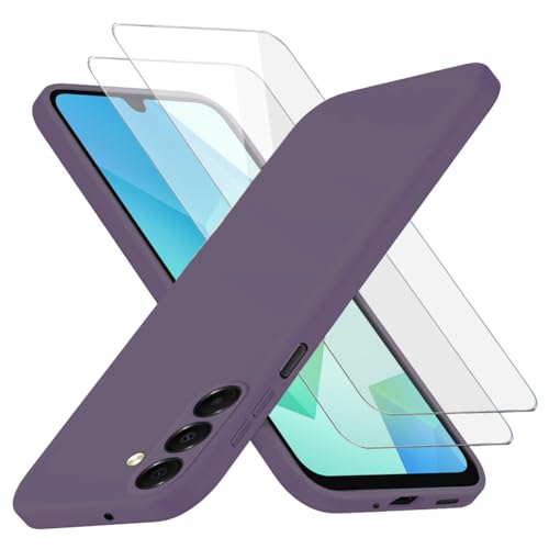 Richgle Kompatibel mit Samsung Galaxy A16 4G / 5G Hülle & [2 Stück] Glas Schutzfolie, Dünn Weich Silikon Handyhülle Schutzhülle Case Kompatibel mit Samsung Galaxy A16 4G / 5G - Dunkellila RG82916 von Richgle