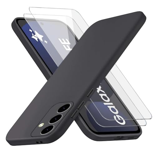Richgle Kompatibel mit Samsung Galaxy S24 FE Hülle & [2 Stück] Glas Schutzfolie, Dünn Weich Silikon Hülle Handyhülle Schutzhülle Case Kompatibel mit Samsung Galaxy S24 FE - Schwarz RG82881 von Richgle