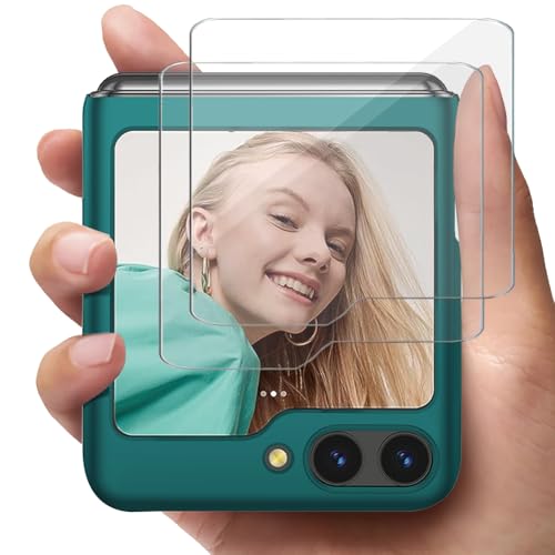 Richgle Kompatibel mit Samsung Galaxy Z Flip 6 Hülle & [2 Stück] Glas Schutzfolie, Sehr Dünn Harte Hülle Handyhülle Schutzhülle Case Kompatibel mit Samsung Galaxy Z Flip 6 5G - Grün RG01596 von Richgle