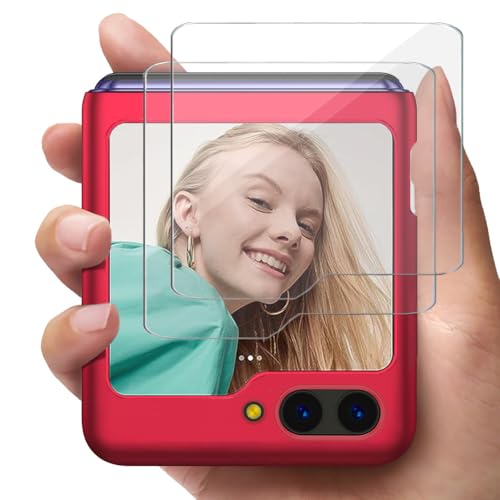 Richgle Kompatibel mit Samsung Galaxy Z Flip 6 Hülle & [2 Stück] Glas Schutzfolie, Sehr Dünn Harte Hülle Handyhülle Schutzhülle Case Kompatibel mit Samsung Galaxy Z Flip 6 5G - Rot RG01582 von Richgle