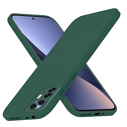 Richgle Kompatibel mit Xiaomi 12 / 12X 5G Hülle, Dünn Weich Silikon Hülle Handyhülle Schutzhülle Case Kompatibel mit Xiaomi 12 / 12X 5G - Nachtgrün RG81365 von Richgle