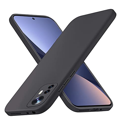 Richgle Kompatibel mit Xiaomi 12 / 12X 5G Hülle, Dünn Weich Silikon Hülle Handyhülle Schutzhülle Case Kompatibel mit Xiaomi 12 / 12X 5G - Schwarz RG81362 von Richgle