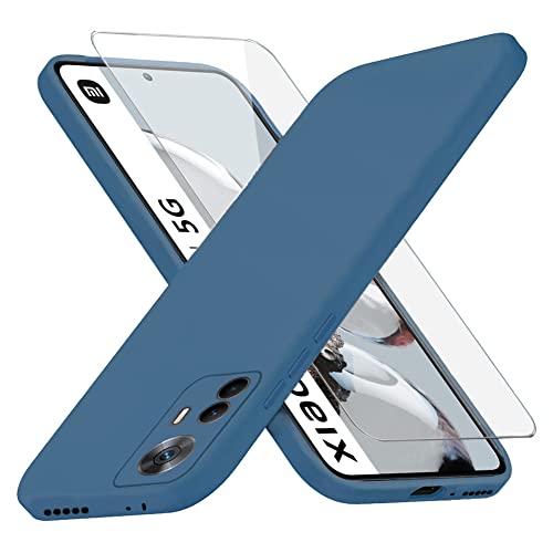 Richgle Kompatibel mit Xiaomi 12T 5G Hülle & Glas Schutzfolie, Dünn Weich Silikon Hülle Handyhülle Schutzhülle Case Kompatibel mit Xiaomi 12T 5G - Blau RG81721 von Richgle