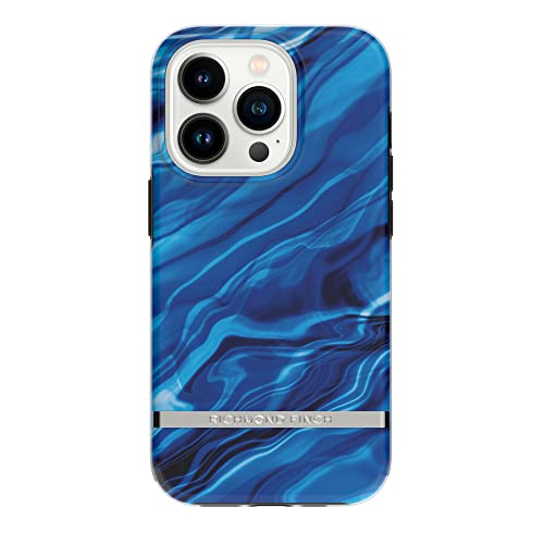 Richmond & Finch Hülle Entworfen für iPhone 14 Pro | Kompatibel mit kabellosem Laden | Fallschutz der Militärklasse | 6,1 Zoll Blaue Wellen-Design | Schutzhülle mit erhöhten Rändern von Richmond & Finch