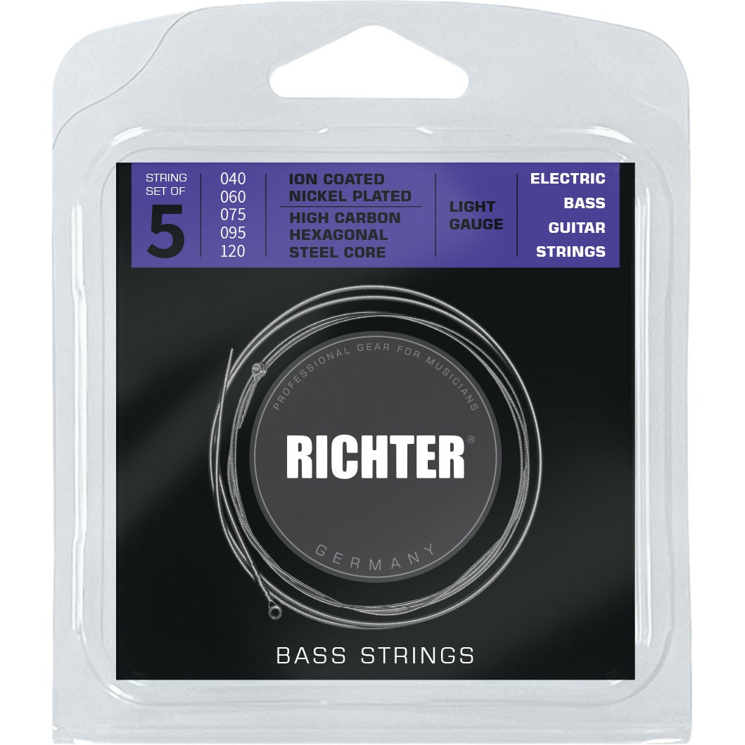 Richter 1909 Electric Bass Strings Set 40-120 5-String Bass Strings von Richter