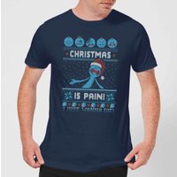 Rick and Morty Christmas Mr Meeseeks Pain Herren T-Shirt - Navy Blau - XL von Original Hero