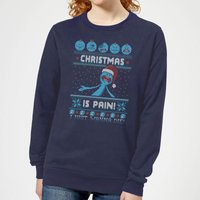 Rick and Morty Mr Meeseeks Pain Damen Weihnachtspullover – Navy - S von Rick and Morty