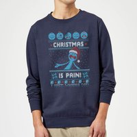 Rick and Morty Mr Meeseeks Pain Weihnachtspullover – Navy - L von Rick and Morty