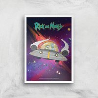 Rick and Morty Rocket Adventure Giclee Art Print - A2 - White Frame von Rick and Morty