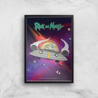 Rick and Morty Rocket Adventure Giclee Art Print - A3 - Black Frame von Rick and Morty