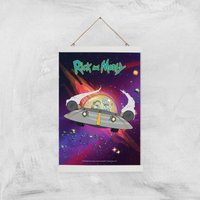 Rick and Morty Rocket Adventure Giclee Art Print - A3 - White Hanger von Original Hero