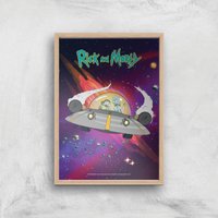 Rick and Morty Rocket Adventure Giclee Art Print - A4 - Wooden Frame von Rick and Morty