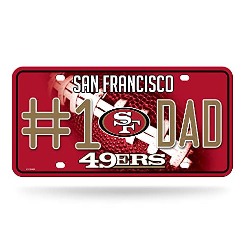Rico Industries NFL San Francisco 49ers #1 DAD Metallanhänger (#1 Fan) #1 Fan Metall Auto Tag 21,6 x 27,9 cm – ideal für LKW/Auto/SUV von Rico Industries