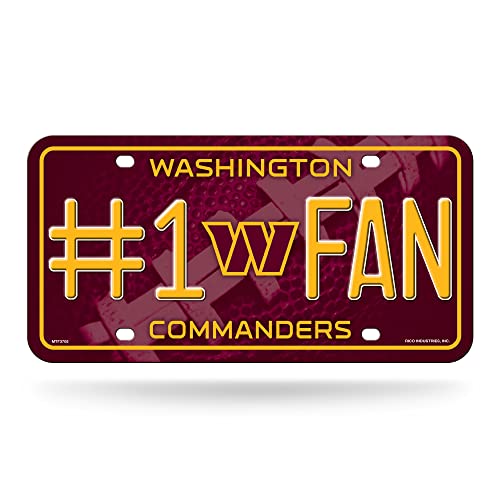 Rico Industries NFL Washington Commanders #1 Fan #1 Fan Metall Auto Tag 21,6 x 27,9 cm – ideal für LKW/Auto/SUV Rico Industries NFL Washington Commanders #1 Fan #1 Fan Metall Auto Tag 21,6 x 27,9 cm – ideal für LKW/Auto/SUV von Rico Industries