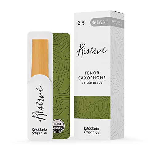 D'Addario Organisch Reserve Tenor Saxophon-Stimmzungen - Saxophonrohre - Das erste und einzige Bio-Schilfrohr - 2.5 Stärke, 10 Packung D'Addario Organisch Reserve Tenor Saxophon-Stimmzungen - Saxophonrohre - Das erste und einzige Bio-Schilfrohr - 2.5 Stärke, 10 Packung von Rico