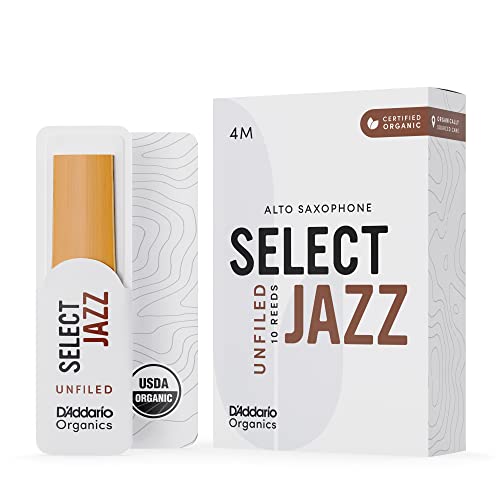 D'Addario Organisch Select Jazz Unfiled Alto Saxophon-Stimmzungen - Saxophonrohre - 4 Mittel, 10 Packung D'Addario Organisch Select Jazz Unfiled Alto Saxophon-Stimmzungen - Saxophonrohre - 4 Mittel, 10 Packung von Rico
