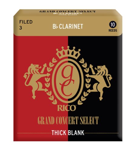 Grand Concert Select Thick Blank Blätter für Bb-Klarinette Stärke 3.0 (10 Stück) von Rico