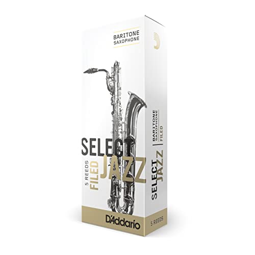 Rico Filed Soft 3 Strength Select Jazz Reed für Bariton Sax (Packung mit 5) von Rico