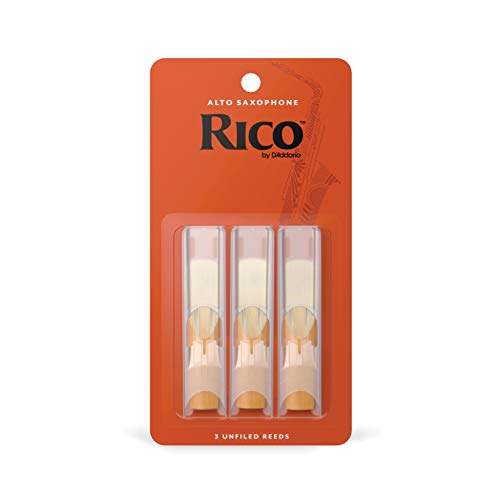 Rico by D'Addario Saxophon Blätter | Hochpräzise gefertigt | Alt Saxophon Blätter 3 Stärke | 3er-Packung | Warmer voller Ton | Angenehmes Spielgefühl von Rico