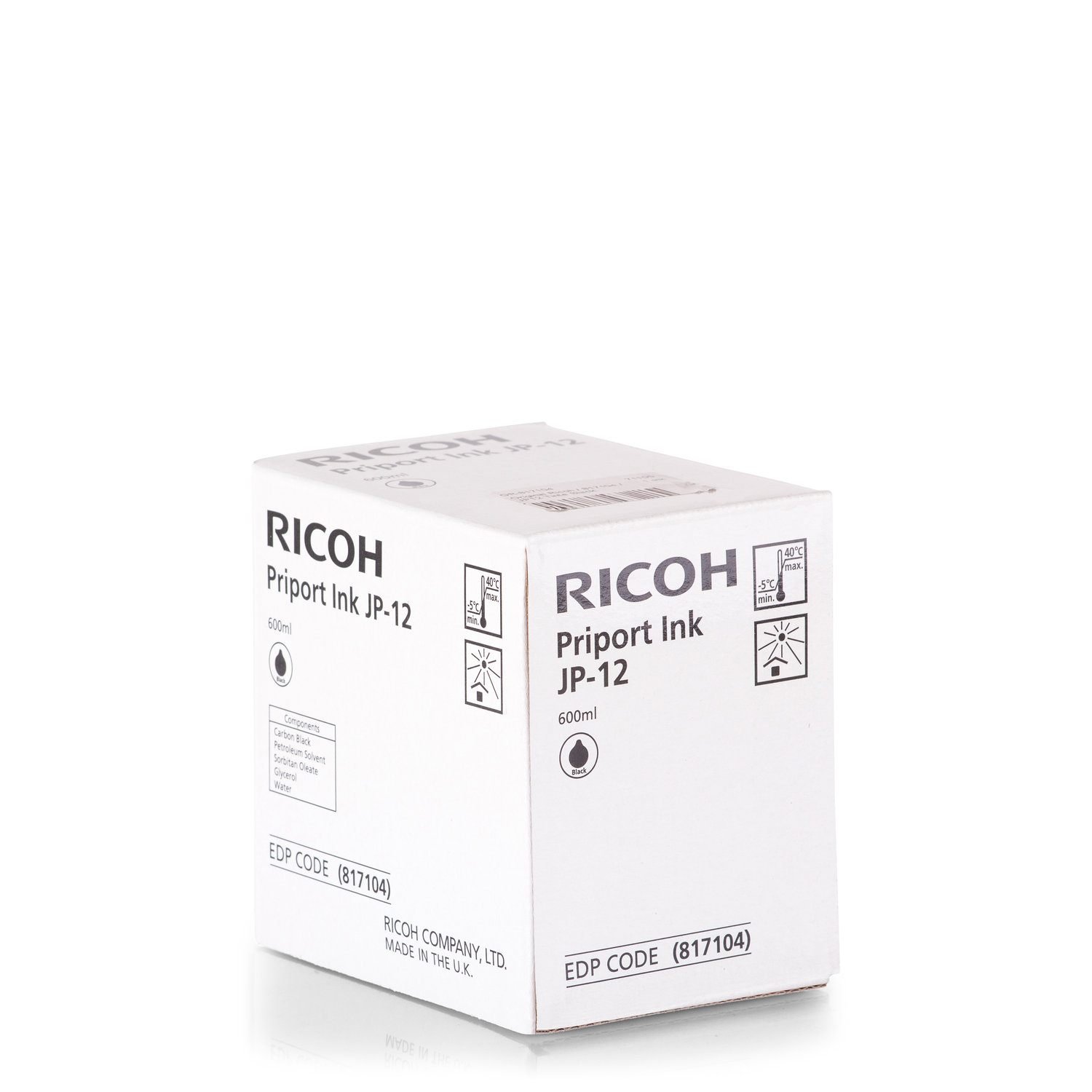 Ricoh JP12 - Nachfülltinte schwarz -1 Stück - 1 x 600ml - JP1210/1215/1250/1255/JP3000/ DX3240/3440 (817104) von Ricoh