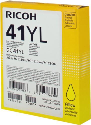 Ricoh Original Type GC 41YL Druckerpatrone gelb 600 Seiten (405768) für 2100N... von Ricoh