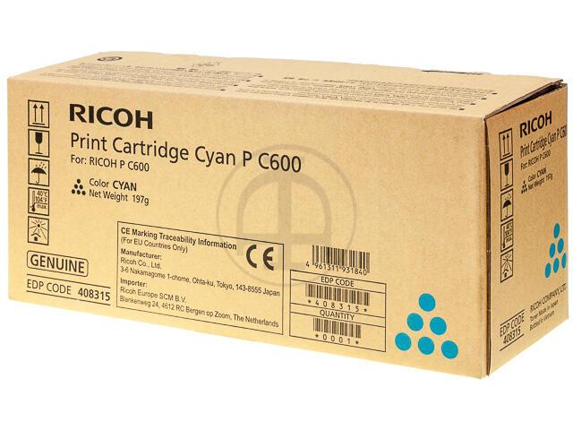 Ricoh Original Type P C600 Toner cyan 13.000 Seiten (408315) für RICOH P C600 von Ricoh