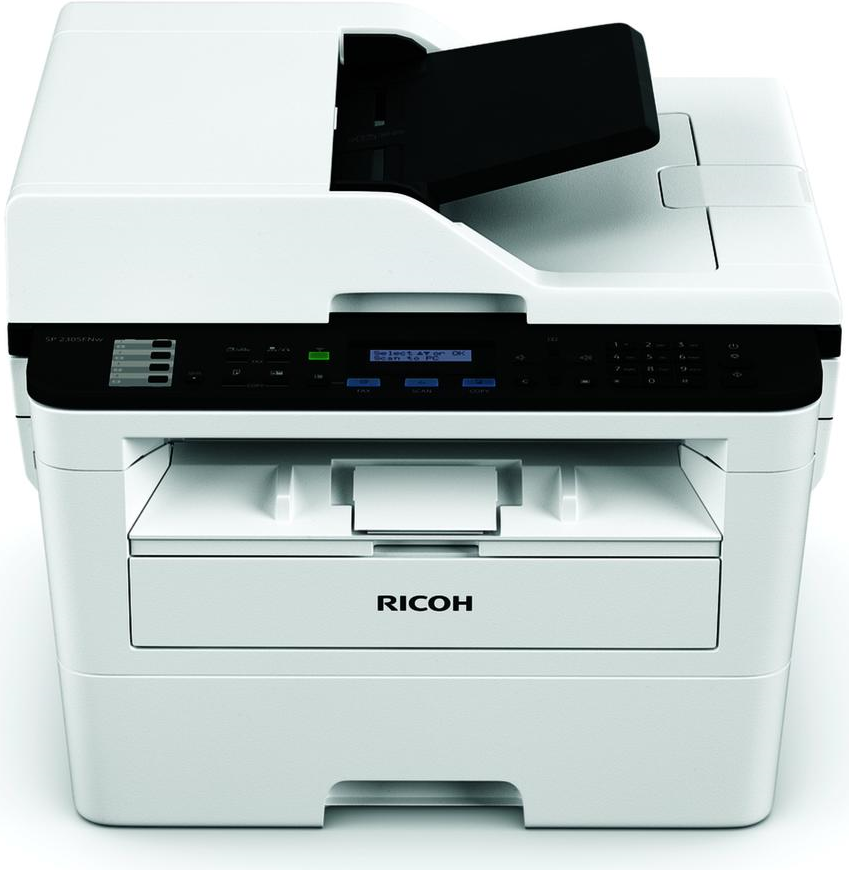 Ricoh SP 230SFNw - Multifunktionsdrucker - s/w - Laser - A4 (Medien) - bis zu 30 Seiten/Min. (Drucken) - 250 Blatt - 33.6 Kbps - USB 2.0, LAN, Wi-Fi(n) (408293) von Ricoh