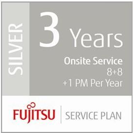 Ricoh Scanner Service Program 3 Year Silver Service Plan for Fujitsu Low-Volume Production Scanners - Erweiterte Servicevereinbarung (Verlängerung) - Arbeitszeit und Ersatzteile - 3 Jahre - Vor-Ort - 8x5 - Reaktionszeit: 8 Std. - Reparaturzeit: 8 Stunden - für fi-7600, 7700, 7700S von Ricoh