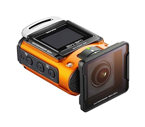 Ricoh WG-M2 kompakte und leichte Actioncam (4K-Video, 204 Grad Ultraweitwinkel-Objektiv) orange von Ricoh