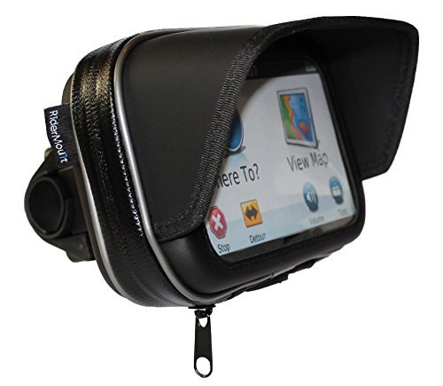 RiderMount Wasserdicht 12,7 cm Sonnenschutz GPS SatNav Schutzhülle mit Motorrad Lenker Halterung für Garmin Tomtom von RiderMount