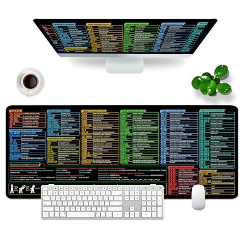 Excel Mauspad deutsch, Mousepad Großes 80x30cm Gaming Mousepad XL Desk Pad Groß Mauspad Bürozubehör Schreibtischunterlage (Deutsch) von Ridilozey