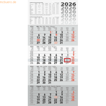 Rido 4-Monatskalender quattroplan 2 33x63cm 2026 Rido 4-Monatskalender quattroplan 2 33x63cm 2026 von Rido