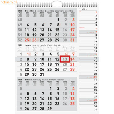 Rido 3-Monatskalender Kombi 30x39cm 2026 Rido 3-Monatskalender Kombi 30x39cm 2026 von Rido