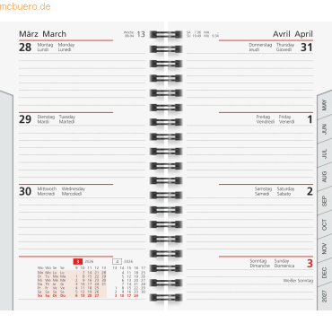 3 x Rido Taschenkalender-Ersatzeinlage Modell int. 8,7x15,3cm 1 Woche/ von Rido