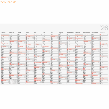 5 x Rido Plakatkalender young design XL 139x79cm 2026 5 x Rido Plakatkalender young design XL 139x79cm 2026 von Rido
