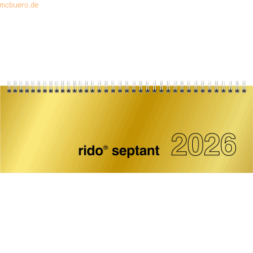 5 x Rido Schreibtischquerkalender Septant 30,5x10,5cm 1 Woche/2 Seiten von Rido