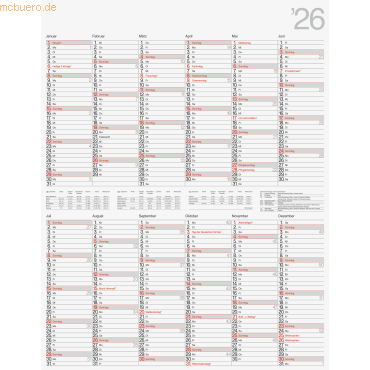 5 x Rido Wandkalender Modell Vertikal 1 Seite = 12 Monate 70x100cm ver 5 x Rido Wandkalender Modell Vertikal 1 Seite = 12 Monate 70x100cm ver von Rido
