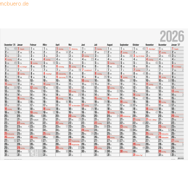5 x Rido Wandkalender Office I 98x68,5cm 14 Monate 2026 von Rido