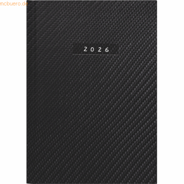 Rido Buchkalender Chefplaner 14,5x20,6cm 1 Tag/Seite Carbon Kunstleder von Rido