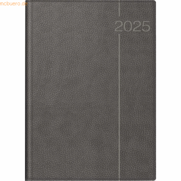 Rido Buchkalender Conform 21x29,1cm 1 Tag/Seite Kunstleder grau 2025 von Rido