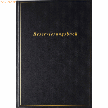 Rido Buchkalender Reservierung A4 1 Tag/Seite Balacron schwarz 2025 von Rido