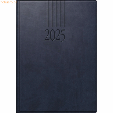 Rido Buchkalender Roma 1 14,2x20cm 1 Tag/Seite Kunstleder blau 2025 von Rido