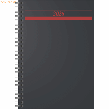 Rido Buchkalender Timing 1 A5 1 Tag/Seite Kunststoff schwarz 2026 von Rido