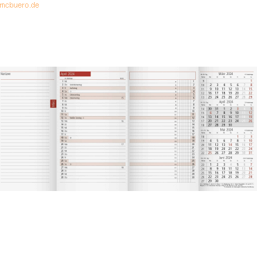 Rido Ersatzkalendarium TM12 8,7x15,3cm 1 Monat/2 Seiten 2024 von Rido