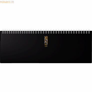 Rido Querkalender AC 30,7x10,5cm 1 Woche/2 Seiten schwarz 2026 von Rido