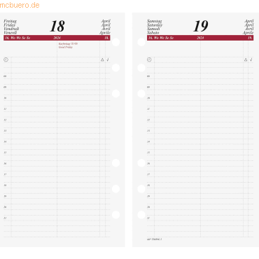 Rido Tageskalendarium Timing 2 1 Tag/Seite 9,3x17,2cm 2024 von Rido