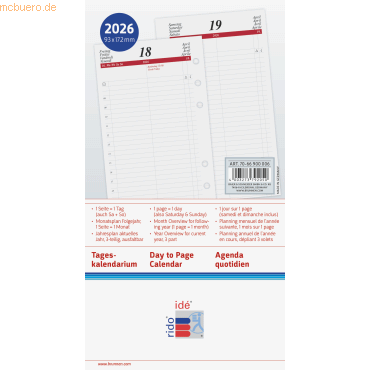 Rido Tageskalendarium Timing 2 1 Tag/Seite 9,3x17,2cm 2026 von Rido