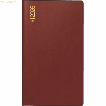 Rido Taschenkalender TM15 8,7x15,3cm 1 Woche/Seite Kunststoff bordeaux von Rido
