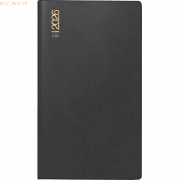 Rido Taschenkalender TM15 8,7x15,3cm 1 Woche/Seite Kunststoff schwarz von Rido